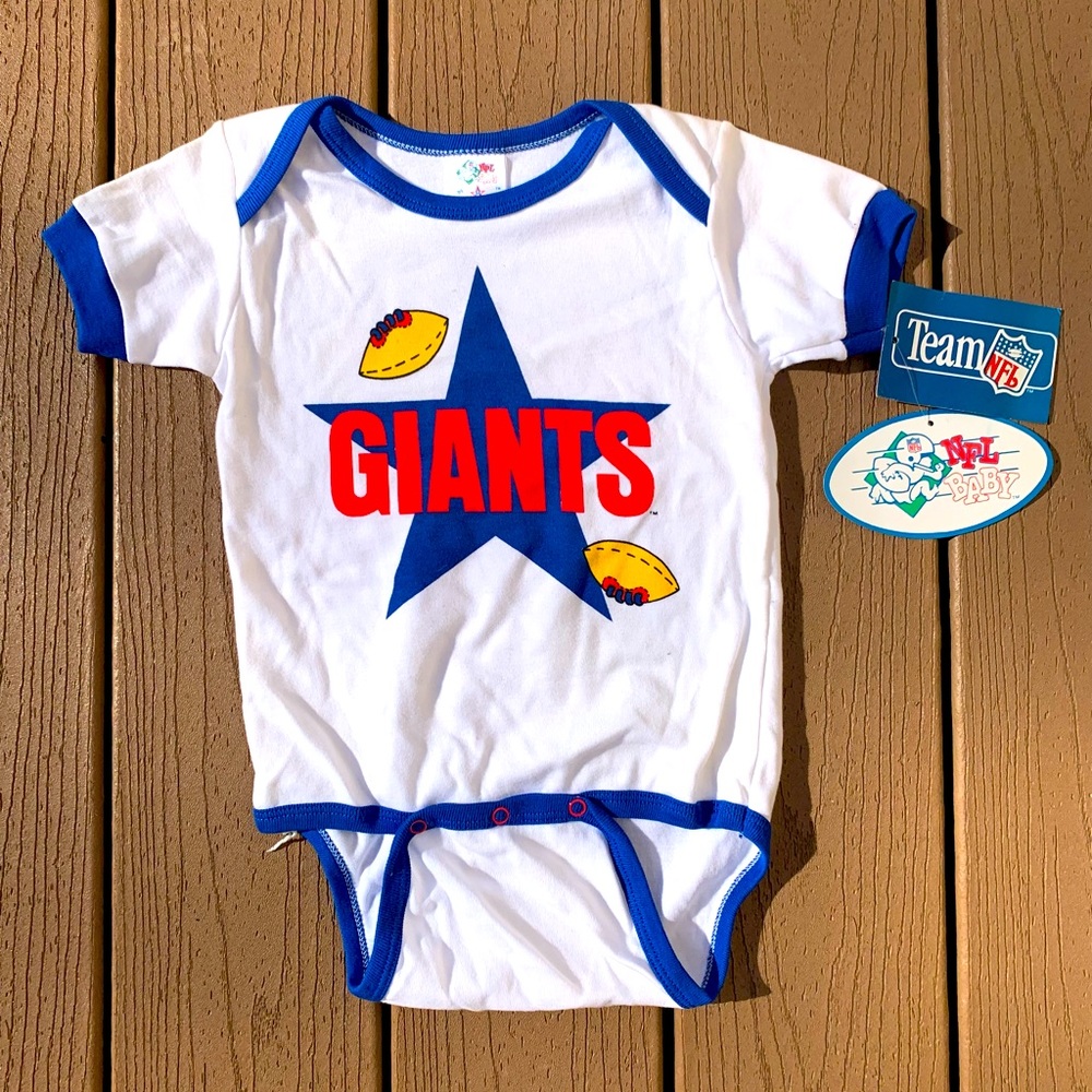 🆕NY GIANTS 100% COTTON UNISEX ONESIE OFFICIAL NFL BABY TEAM APPAREL SZ 24M NWTS